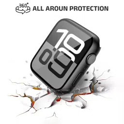 newtechno [2 PACK Waterproof Hard Case for Apple Watch Series 10 46mm Built-in Tempered Glass Screen Protector, Hard PC Protector Cover for iwatch Series 10 46mm, Black image 2