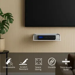 Noblenast Heavy Duty Metal Set-Top Box Stand with Stainless Steel Handles – Durable TV Receiver Organizer Shelf Holder, Non-Slip, White image 4