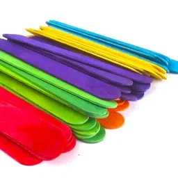 [50 Count] 6 Inch Jumbo Colored Wooden Craft Sticks | Wooden Colour Ice Cream Sticks | Multi-Purpose image 1