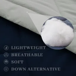 AEROHAVEN 220 GSM Microfiber All-Weather Solid Single Size Bed Reversible Comforter AC Quilt Blanket - (Single, Royal Blue and Ash Grey) image 5