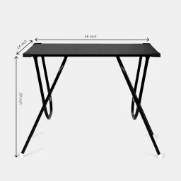 LMZ Multipurpose Portable & Foldable Black Wooden Table Desk for Home & Office (60D x 90W x 75H Centimeters) image 1
