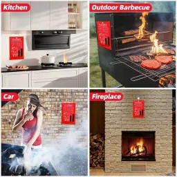 Deoxys Emergency Fire Blanket for Home and Kitchen, Flame Suppression Upgraded Silicone Coated Fibreglass Fire Blankets for House Camping Caravan Office Warehouse (100 x 100 Cm) image 3