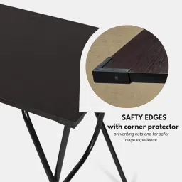 LMZ Multipurpose Portable & Foldable Black Wooden Table Desk for Home & Office (60D x 90W x 75H Centimeters) image 3