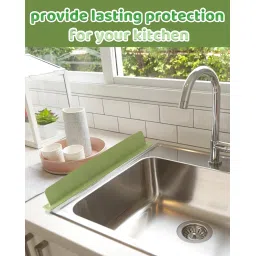 Sink Splash Guard, Sink Splash Guard in Kitchen, Silicone Sink Edge Protector Splash Guards, for Home & Garden, Kitchen, Dining & Bar, Kitchen Tools & Gadgets (Green) image 3