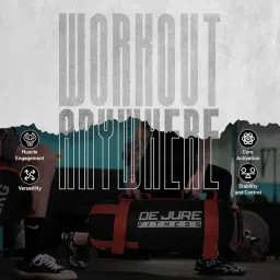 De Jure Fitness Heavy Duty Strength Bag Filled for Training, 5 Handle Positions, Cross Fit Workouts, Fitness – Home Gym Exercise Sand Bag Training Builds Strength and Muscle (20 Kg, Black) image 3