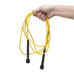 Amazon Brand - Symactive Polyvinyl Chloride (PVC) Skipping Jumping Rope for Men and Women, with Adjustable Height Speed for Exercise & Fitness (Yellow) image 2