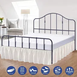 1800 Count Microfiber Ruffle Bed Skirt Three Sided Coverage Shrinkage and Fade Resistant Dust Ruffle Bed Skirt with Platform, 12 Inch Drop King- 78x72 Inch_(Ivory) image 5