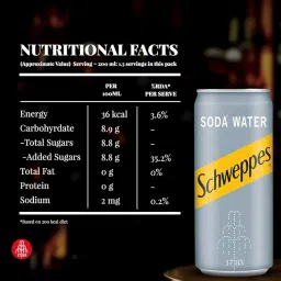 Schweppe Soda Water Can 320ml Pack Of 12 (Imported) image 1