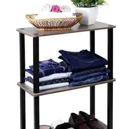 ginoya brothers Turn-N-Tube 3-Tier PVC Rack Multipurpose Shelf Display Rack,Plant Flower, Bookcase for Small Spaces, Living Room, Classic. (3 Tier PVC) (H-2.6 Feet |W-2 Feet|D-1 feet) MDF image 5