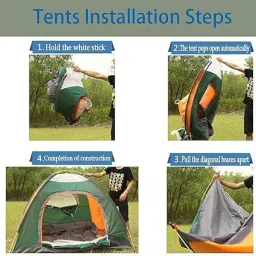 Rikriva Waterproof Polyester Camping and Outdoor Tent 4 Person Tent (Multi Color) (4 Person Tent) image 3