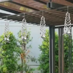 MERISHOPP 4X Wind Spinner Sparkly Creative Hanging Sculpture for Farm Backyard Outdoor image 2