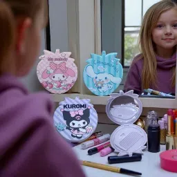 LIGHTER HOUSE KUROOMI My Melody CINNAMOROLL Cute Cartoon Compact Mirror, Strawberry Shaped Folding Makeup Mirror, Pink and Blue Design, Pack of 03 Pcs. image 2