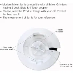 Mixer Grinder Jar 300ml – Polycarbonate Chutney Jar with 2 Lock System | Fits Bajaj, Preeti, Prestige, Sumeet, Orient, Chroma & Others image 1
