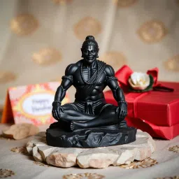 UNOVATE Lord Hanuman Idol for Car Dashboard, Home, Office Desk – Hanuman Murti for Peace, Positivity, Good Luck, Success, and Prosperity – Black Matte Finish image 5