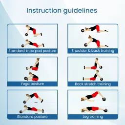 AGARO AR222 Ab Roller SingleWheel, Abdominal Exercise Roller, Home Gym With Knee Mat For Men And Women, Black & Red image 3