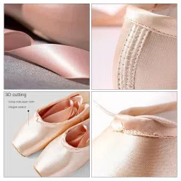club bollywood Jazzy Pearls® Women Girl Ballet Dance Shoes Satin Pointe Suede Sole Yoga Shoe Dancewear 34|Clothing, Shoes & Accessories | Dancewear |Ballet|1 Pair Ballet Shoes image 2