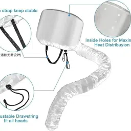 Kevim Hair Dryer Helmet Attachment – Upgraded Adjustable Hood Cap for Blow Dryer, Soft Bonnet Hair Dryer Hat for Deep Conditioning, Curling & Styling – Fits All Head Types – Grey image 2