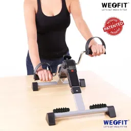 WErFIT Pedal Exerciser with Foot Massager | Foldable Mini Exercise Cycle for Leg & Arm Workout | Adjustable Resistance, LCD Display, Non-Slip Base – Home Rehab & Office Fitness Equipment image 1