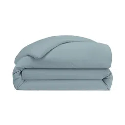 haus & kinder TC 144 100% Cotton Reversible Dohar Single Bed, AC Blanket, Quilt for Summers & Winter, Soft Lightweight Comforter - 58 X 88 Inches, Solid Blue image 1