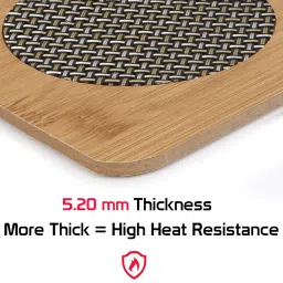 HOKIPO® Eco-Friendly Bamboo Wooden Coasters for Home Pan Pot Holder for Dining Table Heat Pad for Kitchen - Pack of 2 (AR2922) image 3