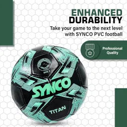 Synco Football Titan | Football for Training | PVC Machine Stitched | 32 Panel | Suitable for Soft & Grass Ground | Soccer Ball Size 5 image 2