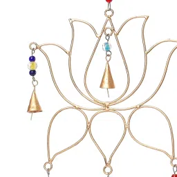 DULI Metal Windchime Wall Hanging, Feng Shui, Wall Art, Wall Decor, PositiveVibes, Rustic Wall Hangings, Wall Art, Diwali Decor, Diwali Decoration, Diwali Gifts (Lotus 20x10 Inches) image 5