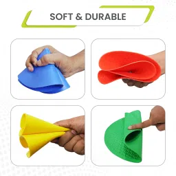 GISCO Spot Markers 9.5 Inch Non Slip Rubber Agility Markers Flat Field Cones Floor Dots for Soccer Basketball Sports Speed Agility Training and Drills | Set of 10 Assorted Colours image 4