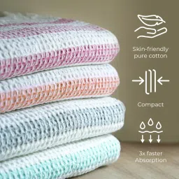 Thirsty Towel Waffle Cotton Bath Towel, Super Soft & High Absorbency Towels, Quick Dry Towels for Bath Large Size, Bath Towels for Men, Women & Kids, (Blue) image 1