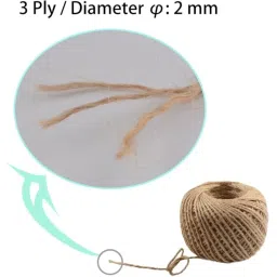 Greenlifelive Natural Jute Twine – 3-Ply, 200m Durable Craft & Garden Rope, Biodegradable String for Packing, DIY, Gift Wrapping & Home Use image 2