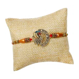 eCraftIndia Designer Peocock Rakhi and Roli Chawal Pack image 5