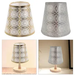 MERISHOPP Table Lamp Shade Wall Sconce Shade Desk Light Lampshade for Hotel Decor Aureate| Fabric Lamp Shade | Decorative Light Cover image 5