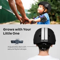 R for Rabbit Safe Play Helmet for Kids | Safety Certified, Lightweight, Adjustable Helmet for Skating, Cycling, Scooter | Age 3-7 Years Boys & Girls| ABS & EPS Material (Black Sports) image 3