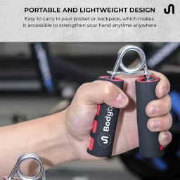 Bodyband Hand Grip Strengthener with Foam Handle, Hand Gripper for Men & Women for Gym Workout Hand Exercise Equipment to Use in Home for Forearm Exercise, Finger Exercise Power Gripper - Red image 5