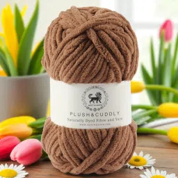 NESTNHAVEN, Wool, Plush & Cuddly, Chenille Yarn Supersoft Hand Knitting Wool Ball, (1 Ball/100 Gram Each) Ball Suitable for Craft, Babywear, Baby Blankets, 5 Bulky, Shade no - NNHB (Milk chocolate Brown) image 4