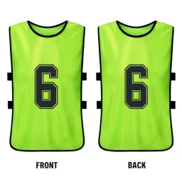 NANZU 6 PCS Adults Soccer Pinnies Quick Drying Football Team Jerseys Youth Sports Scrimmage Soccer Team Training Numbered Bibs Practice Sports Vest image 3