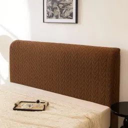 HOMETHREADS Stretchable Lycra/Velvet Bed Headboard Cover Soft BedHead Dust-Proof Cover,Head Back Protector 2 to 3.3 Feet Single Bed (Brown,90x65cm) image 4
