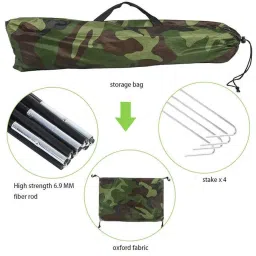 Military Tent House-6 Person Waterproof Foldable Hiking Dome Camping Tent with Carry Bag, Heavy Wind, Storm Proof Campers for Outdoor Beach, Travelling, Picnic Army Tent Size: 220X250X150cm image 3