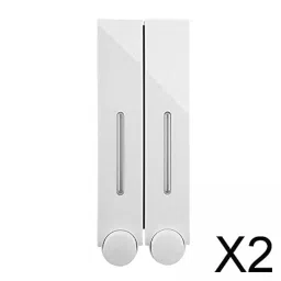 bnf® 2xWall Mounted Soap Dispenser Shower Lotion Shampoo Gel Bottle Double White | Household Supplies & Cleaning | Other Home Cleaning Supplies image 2