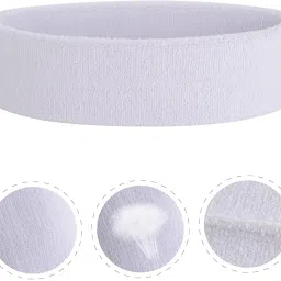 Gmefvr Sports Headband Men, Women Youth Size Upto 29inch starching (White) image 1