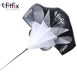 Fitfix® Nylon Fabric 40" Resistance Training Speed Running Chute for Fitness Training Football Soccer Tennis Basketball (Black) image 5