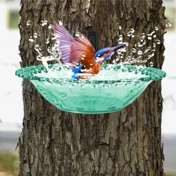 CALANDIS™ Wall-Mounted Bird Bath Large Capacity Bird Water Bowl for Terrace Lawn Patio Blue | Birdbaths | Bird & Wildlife Accessories | Yard, Garden & Outdoor Living image 5