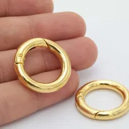 Craft Affair | Metal Snap Ring (1inch, 5pcs) | for Swivel Trigger snap Hook Art and Purse Making Accessories - Golden image 1