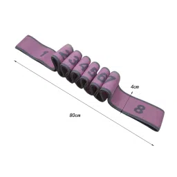 Merishopp Yoga Strap Flexible Non Elastic Stretching Strap for Sports Dance Gymnastics 4cmx80cm Gray and Pink image 1