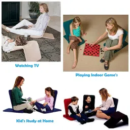 Kawachi Folding Relaxing Buddha Yoga Meditation Chair Back Support Reading Floor Chair (Maroon) image 3