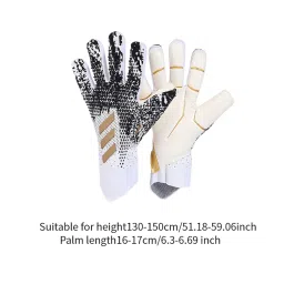 SAZ DEKOR Soccer Goalie Gloves Anti Slip Hand Protector Professional Goalkeeper Gloves Size 6 White and Gold image 1