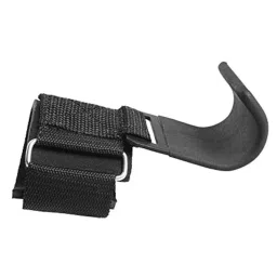 Kobo Power Weight Lifting Training Gym Straps Hook Bar with Padded Wrist Support (Black) image 4