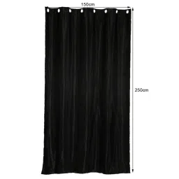 HEAVENGLOW Pair Satin Window Curtains Blackout Blinds Shade Drape Black Grommet_S image 5