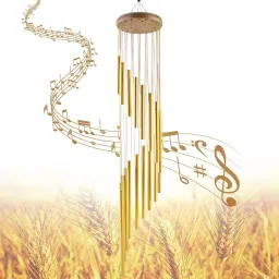 Paradigm Pictures Wind Chimes for Home || Home Decor Items (Golden Color) image 1