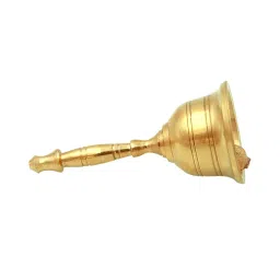 Shubhkart Nitya GOL Ghanti for Pooja & Other Rituals| Pure Brass Bell for House & Temple Prayers | Puja Mandir Bell for Arti | Traditional Puja Item (Medium Size 2, 9.5cm Height) – 110 GMS image 5