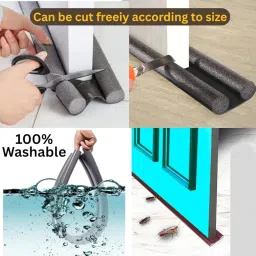 (MS) Door Draft Stopper, 90 cm Brown Under Door Seal, Pack of 4, Sound Proofing and Heat Insulation image 3